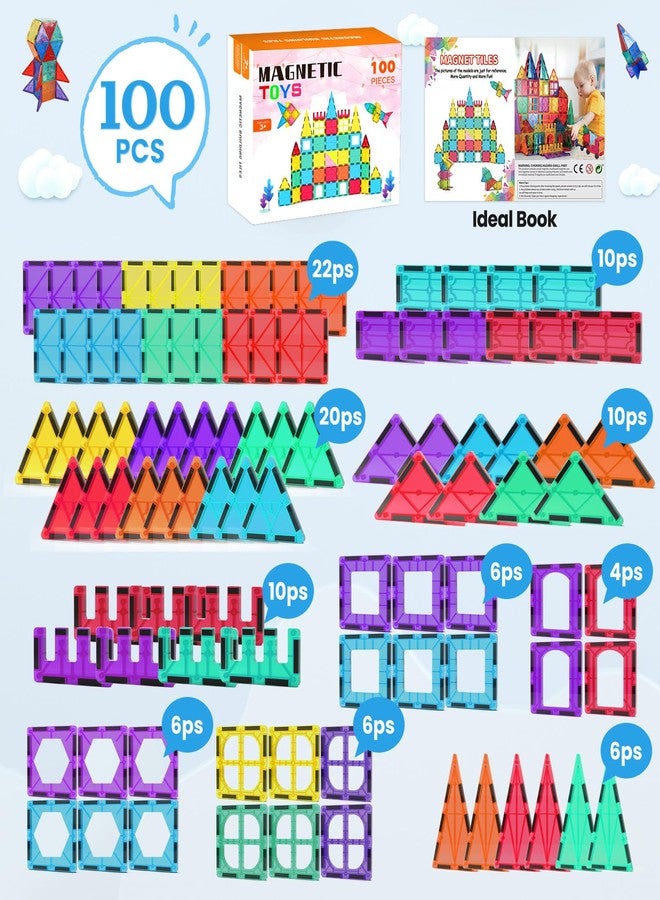 Paaxido Magnetic Tiles,100PCS Magnet Building Blocks - Image 5